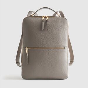 NWT- Quince Italian Leather Laptop Backpack - Mink (gray)